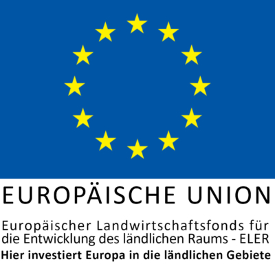 Logo: Europäische Union Europäischer Landwirtschaftsfonds für die Entwicklung des ländlichen Raums - ELER | Hier investiert Europa in die ländlichen Gebiete