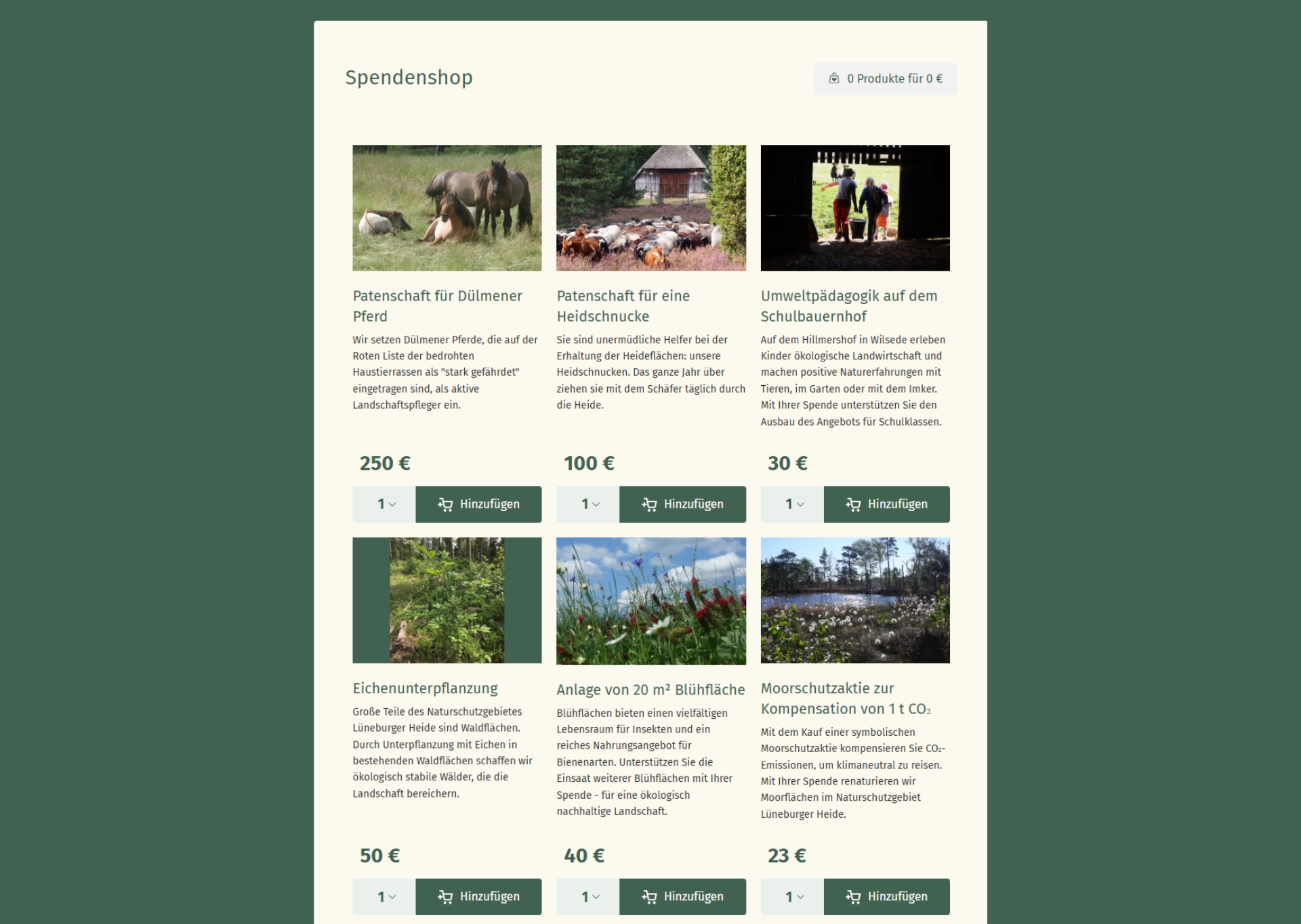Screenshot VNP-Spendenshop